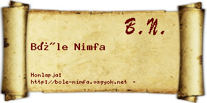Bőle Nimfa névjegykártya